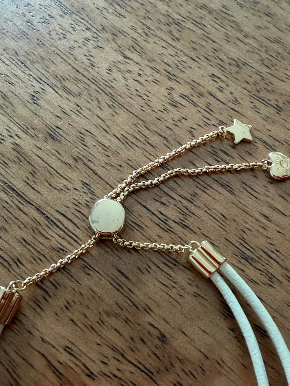 Tory Burch Gold & White Adjustable Bracelet